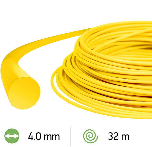 Trimmera aukla 4.0mm /32m dzeltena apaļā