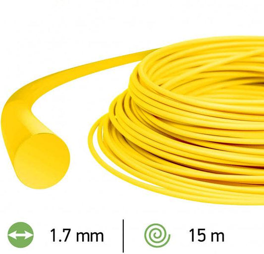 Trimmera aukla 1.7mm /15m dzeltena apaļā - MD Tehnika