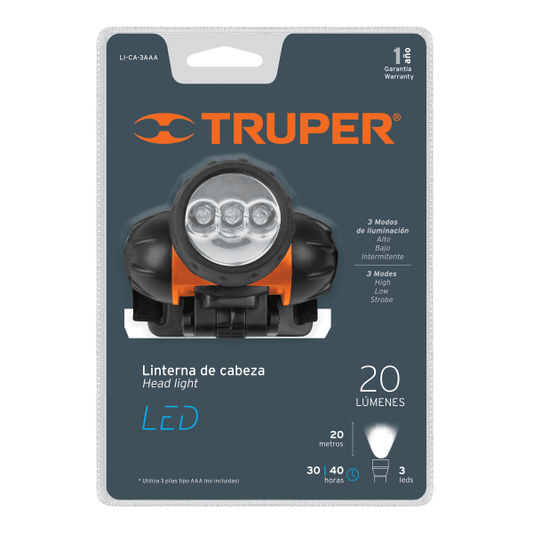 Galvas lukturis 3 LED - MD Tehnika